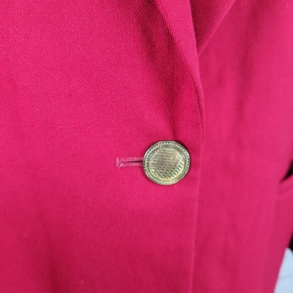 VTG Talbots Red 100% Worsted Wool Gold Button Blazer Jacket USA Made Size 16 - Picture 9 of 15